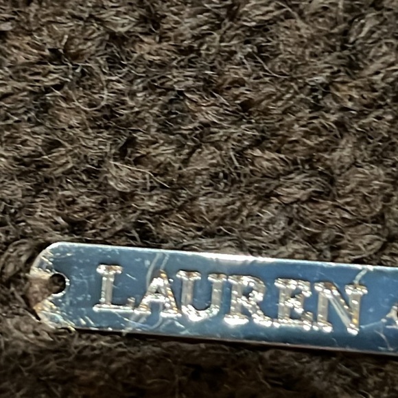 LAUREN  Ralph Lauren Brown Wool Blend Poncho with slits at front for arms - Picture 2 of 8